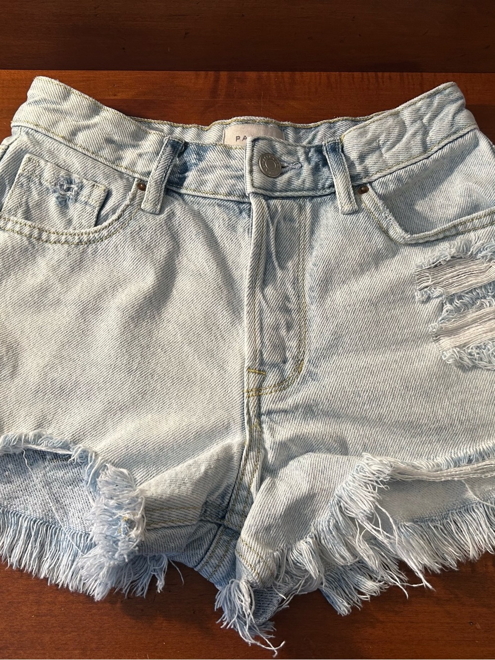 Light Blue Distressed Denim Women's Shorts